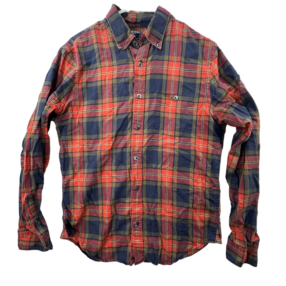 Todd Snyder Flannel Button Down Mens M Red Plaid Plaid Shirt Long Sleeve
